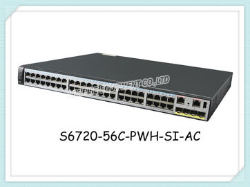 Commutateur de réseau de S6720-56C-PWH-SI-AC Huawei 32 yole des ports 4 des ports 16x100M/1/2.5/5/10G de gigabit 10 SFP+ PoE++