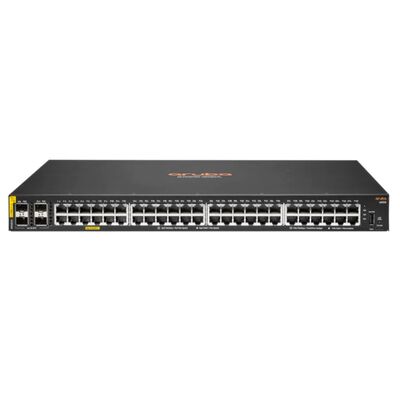 Commutateur Ethernet géré Aruba CX 6000 avec 48 ports 10/100/1000 (PoE+) + 4 ports SFP Gigabit, budget PoE de 370 W et conception empilable