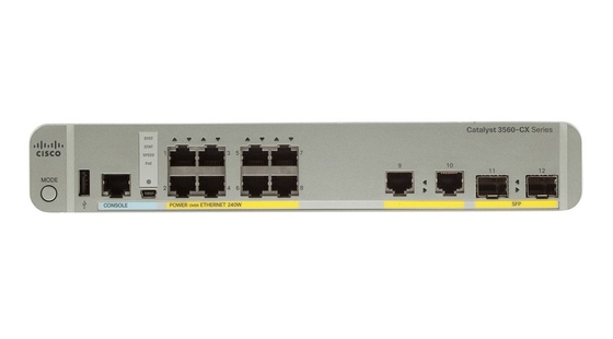 WS-C3560CX-8PC-S 8 - Port Compact Switch Layer 3 POE- 8 X 10/100/1000 Ports Ethernet Pour les connexions électroniques à haut débit