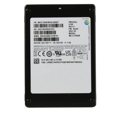 MZILT3T8HBLS-00007 Samsung PM1643A MZILT3T8HBLS-00007 SSD 3,84TB SAS 12Gb/s Tout neuf