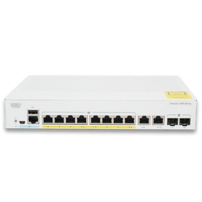 C1200-8P-E-2G Cisco Switches 8x 10/100/1000 PoE + Ports avec un budget de puissance de 67 W 2x Ports combinés Gigabit Copper / SFP, montés sur rack