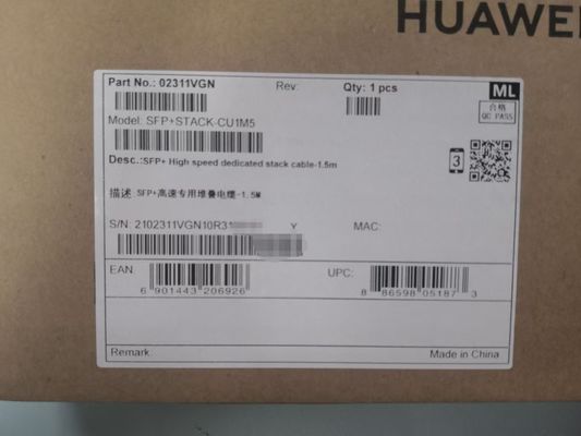 Le nombre d'équipements utilisés est déterminé en fonction de l'échantillon de matériel.
Huawei 10G SFP + SFP + câble de pile dédié à haute vitesse-1.5m