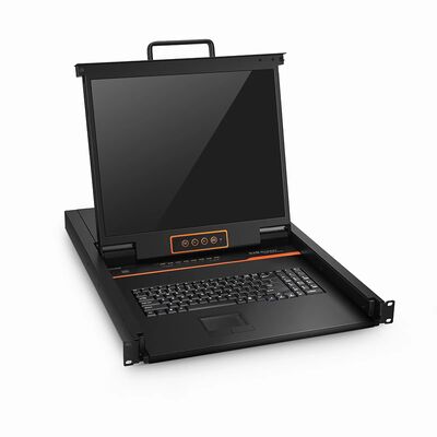 Commutateur KVM USB à montage en rack VGA 1U à 8 ports x1 utilisateur avec LED 19", 8 câbles VGA inclus