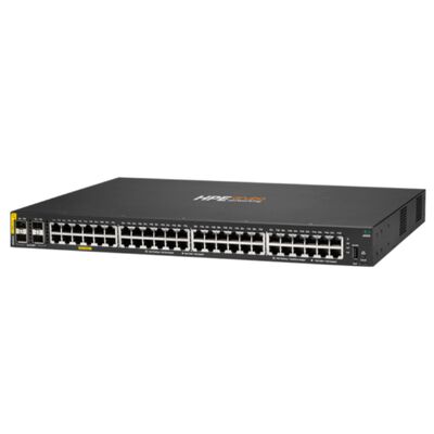 Commutateur Ethernet géré Aruba CX 6000 avec 48 ports 10/100/1000 (PoE+) + 4 ports SFP Gigabit, budget PoE de 370 W et conception empilable