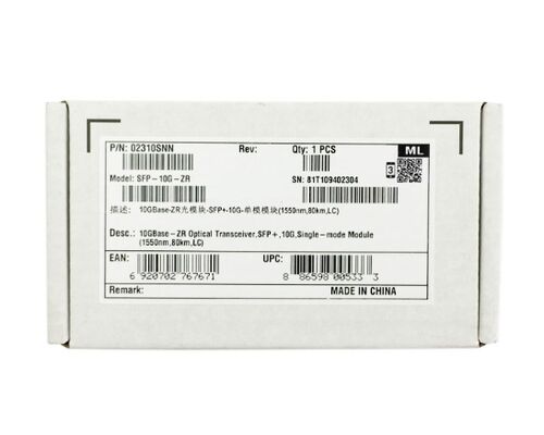 Module d'émetteur-récepteur optique Huawei SFP-10G-ZR Module 10G SFP+ avec distance de câble de 80 km Longueur d'onde de 1550 nm pour la fibre mono-mode