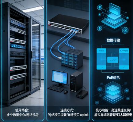 Commutateur PoE+ de couche 3 RG-S5310-48GT4XS-P-E, 48x1000M RJ45, 4x10G SFP+, budget PoE de 1570W, double alimentation redondante