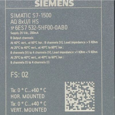 6ES7532-5HF00-0AB0 Module de sortie analogique Siemens SIMATIC S7-1500 AQ8xU/I HS