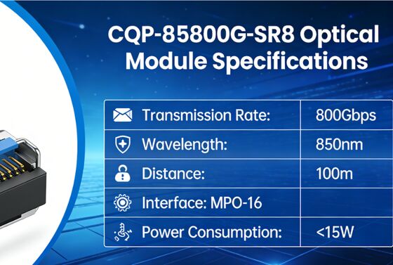 Transceiver optique QSFP-DD 800 Gbps pour SMF 10 km avec conception échangeable à chaud