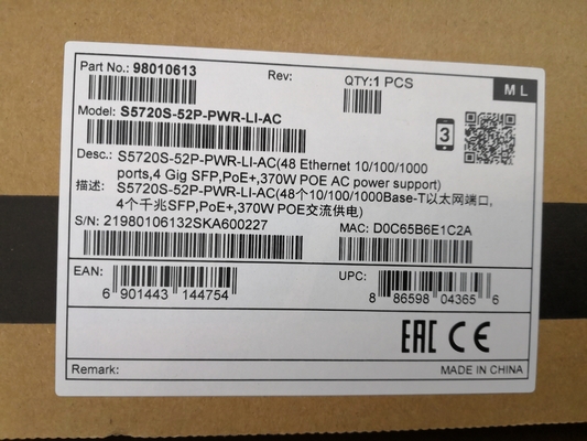 Commutateur Huawei S5720S-52P-PWR-LI-AC à 48 ports Gigabit PoE+ avec 4 SFP